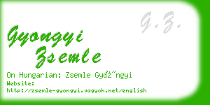 gyongyi zsemle business card